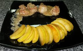 Mollejas con manzanas , Mollejas manzanas receta, Mollejas manzanas recetario