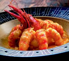 Cígalas salsa vino,receta Cígalas  vino,recetario  Cígalas  vino