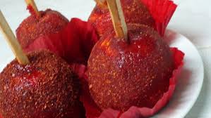 Manzanas Cubiertas Chamoy,receta Manzanas Chamoy,postre Manzanas Chamoy