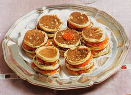 elaborar Huevas Salmon,receta Huevas Salmon,Blinis Huevas Salmon